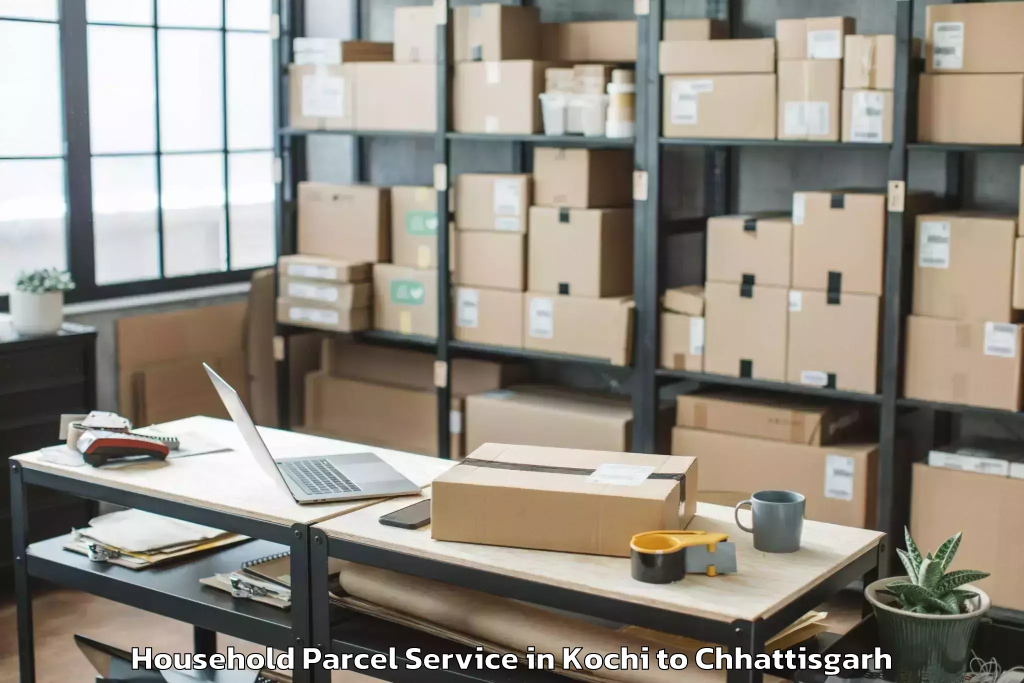 Book Kochi to Pandit Ravishankar Shukla Univ Household Parcel Online